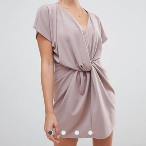 FRONT KNOT DRESS IN NUDE